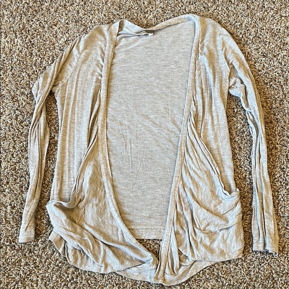 Light Tan Open Front Cardigan